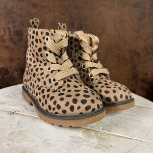 Cat & Jack leopard print side zipper boots in toddler girl 6‎